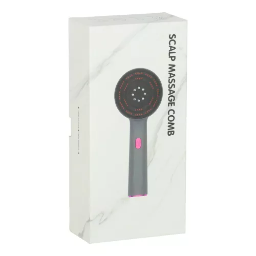 Masszírozó fejbőrkefe olaj applikátor USB piros