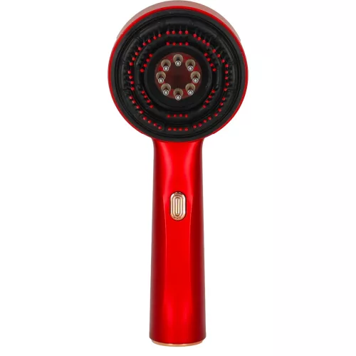 Masszírozó fejbőrkefe olaj applikátor USB piros