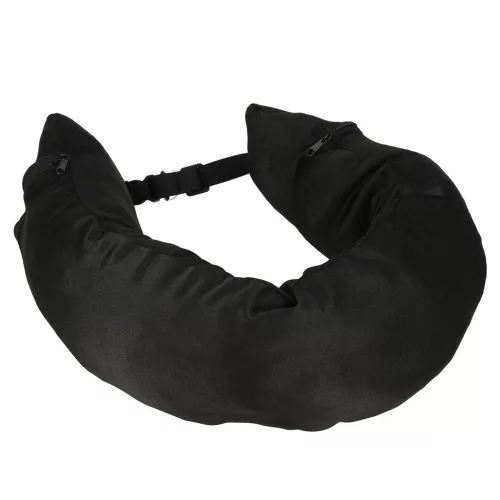 Utazópárna, croissant, fejtámla, nyaktámla, töltőrekesz, fekete