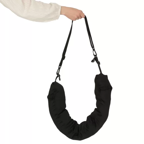 Utazópárna, croissant, fejtámla, nyaktámla, töltőrekesz, fekete
