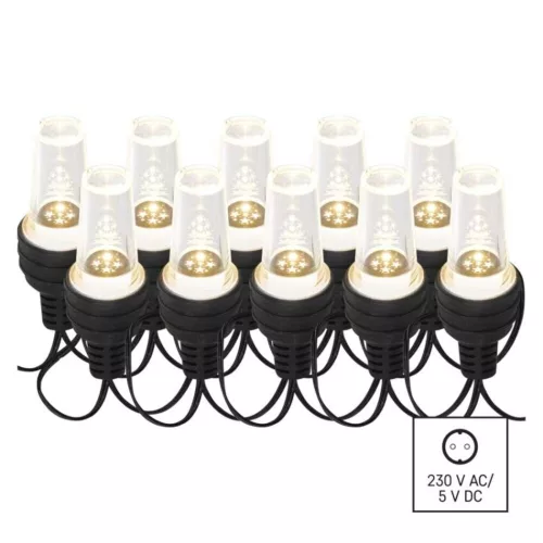 LED fényfüzér – 10x party égő átlátszó, 4,5 m, kültéri és beltéri, hideg fehér, IP44, EMOS, DCPC08