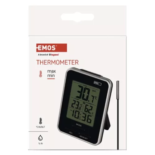 Digitális hőmérő páratartalom-mérővel, vezetékes érzékelővel, ébresztőórával E0121, EMOS, E0121