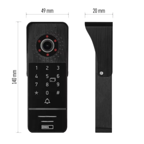 EMOS Ajtóra szerelhető színes kameraegység monitorokhoz és videó kaputelefonokhoz EM-10AHD, IP65, H3019