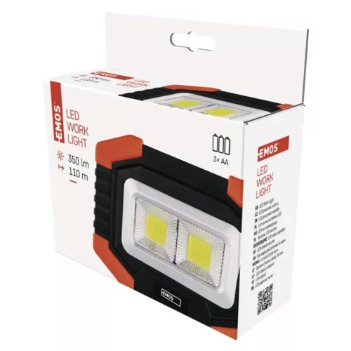 EMOS COB LED munkalámpa 350lm, fekete, narancs, P4112