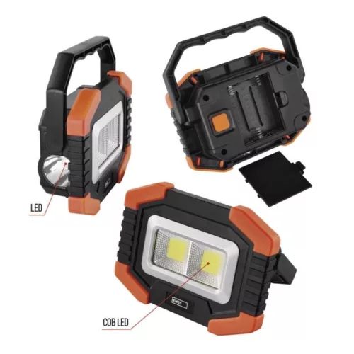 EMOS COB LED munkalámpa 350lm, fekete, narancs, P4112