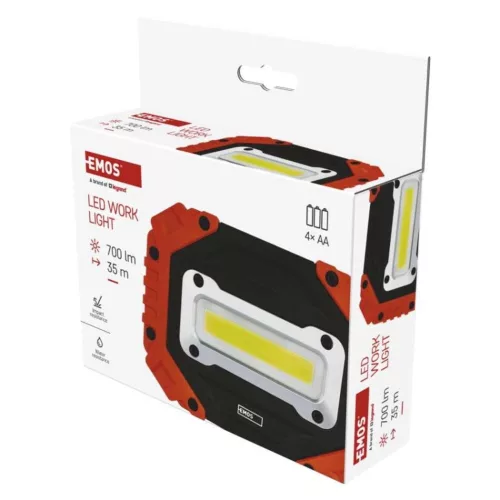 EMOS COB LED munkalámpa 700 lm, fekete, narancs, IP43, P4113