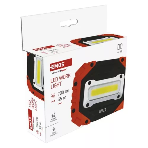EMOS COB LED munkalámpa 700 lm, fekete, narancs, IP43, P4113