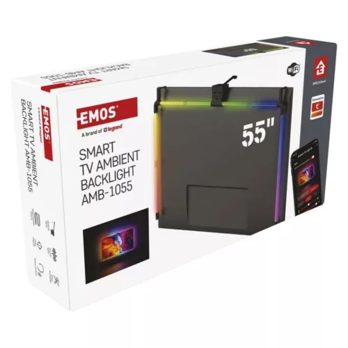 GoSmart Ambient LED RGB világítás TV-hez 55“ (139 cm), 450, dimmelhető, EMOS, ZTV55