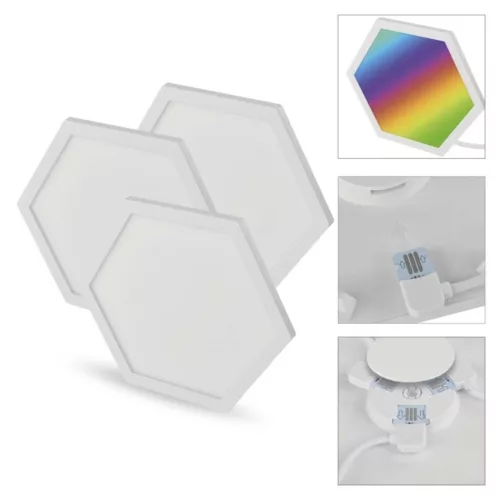GoSmart LED-es lámpatest Hexagon, kiegészítő készlet,3 rész, 1,8 W, RGBIC dimmelhető, WiFi, IP20, EMOS, ZIW223R