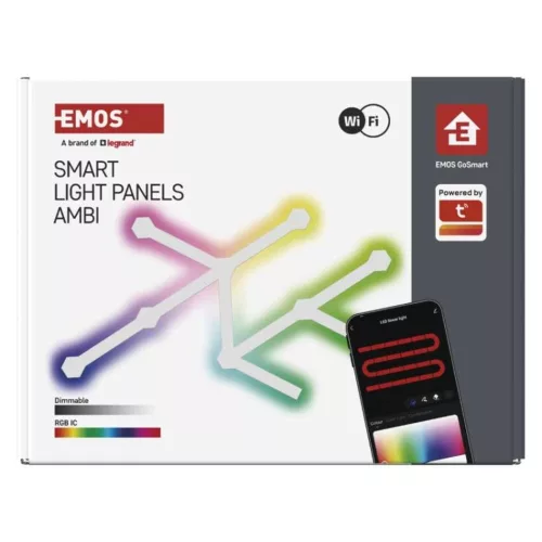 GoSmart LED lámpatest Lines fehér, 9 részből álló, 34 W, RGBIC dimmelhető, WiFi, IP20, EMOS, ZIW249R