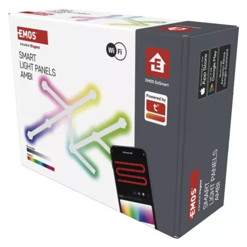 GoSmart LED lámpatest Lines fehér, 9 részből álló, 34 W, RGBIC dimmelhető, WiFi, IP20, EMOS, ZIW249R
