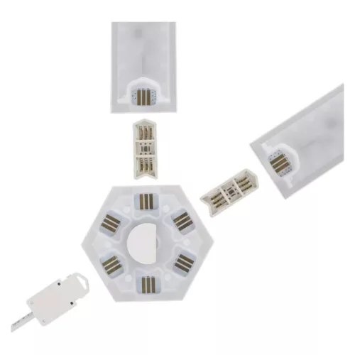 GoSmart LED lámpatest Lines fehér, 9 részből álló, 34 W, RGBIC dimmelhető, WiFi, IP20, EMOS, ZIW249R