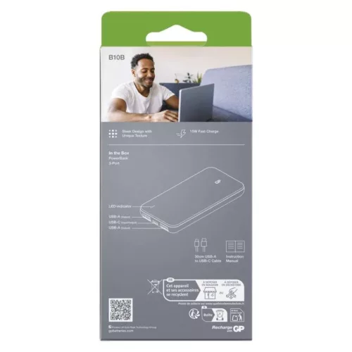 GP Powerbank B+ Series, 10 000 mAh, 15 W, bézs, B6410BE