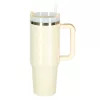 Termosz cană cu pai și cu mâner, 1200ml, crem