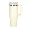 Termosz cană cu pai și cu mâner, 1200ml, crem