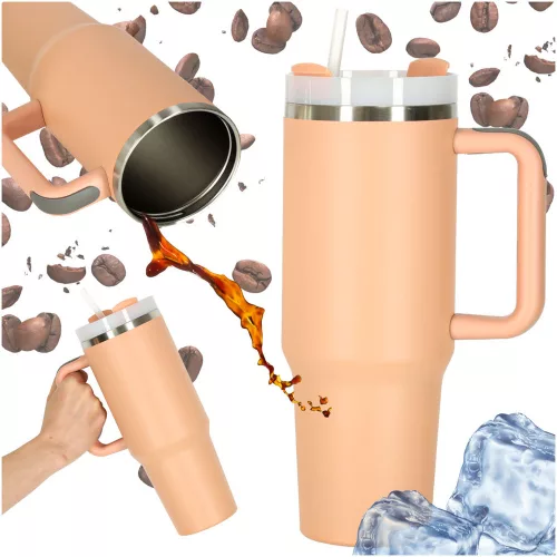 Termosz cană cu pai și articol, 1200ml, accesoriu
