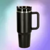 Termosz cană cu pai și articol, 1200 ml, negru