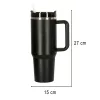 Termosz cană cu pai și articol, 1200 ml, negru