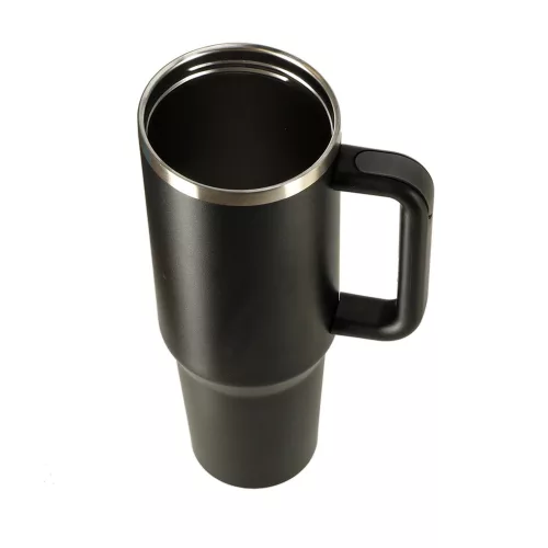 Termosz cană cu pai și articol, 1200 ml, negru