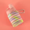 Vizespalack, szilikon, összecsukható, fogantyúval, BPA-mentes, 500ml, szivárványszínű
