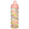 Vizespalack, szilikon, összecsukható, fogantyúval, BPA-mentes, 500ml, szivárványszínű