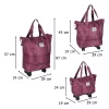 pliabil geantă de călătorie roțien, accesoriu, 3 în mărime, lila