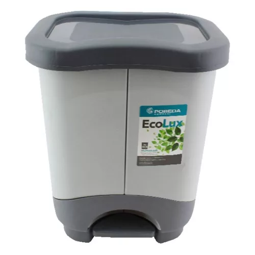 Hulladéktároló pedálos szelektív Ekolux Duo 2 részes 2x10,5L