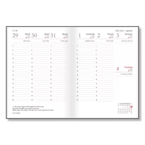 Tanítói zsebkönyv PD CALENDAR papírborító A/5 Magnolia 2025-2026