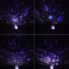 Éjszakai fény csillag projektor LED USB forgó 6 motívumos távirányítós szarvas