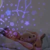 Éjszakai fény csillag projektor LED USB forgó 6 motívumos távirányítós szarvas