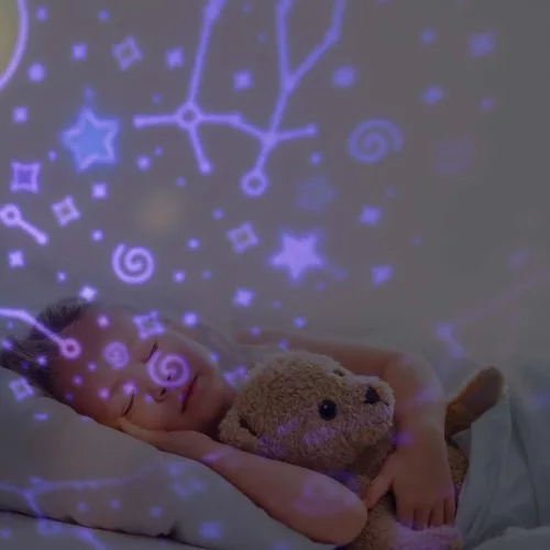 Éjszakai fény csillag projektor LED USB forgó 6 motívumos távirányítós szarvas