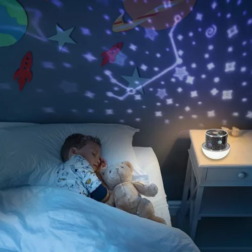 Éjszakai fény csillag projektor LED USB forgó 6 motívumos távirányítós nyúl