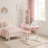 Copii iskolapad, reglabil scaun, LED lampă, USB, roz