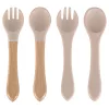 silicon farfurii pentru copii, pentru sugari, accesoriu, 9 piese set, bej