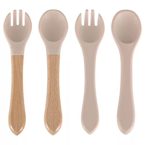 silicon farfurii pentru copii, pentru sugari, accesoriu, 9 piese set, bej