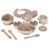 silicon farfurii pentru copii, pentru sugari, accesoriu, 9 piese set, bej