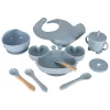 silicon farfurii pentru copii, pentru sugari, pentru raci, 9 piese set, albastru