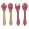 silicon farfurii pentru copii, pentru sugari, pentru raci, 9 piese set, închis roz