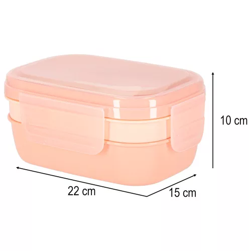 Cutie pentru gustare compartimentekkel, osztott, 1900ml, portocaliu