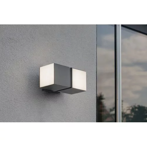 LED lámpatest , oldalfali , 2 irányú , 23W , természetes fehér , sötét szürke , kültéri , IP54 , LUTEC , CUBA
