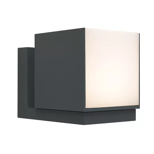 LED lámpatest , oldalfali , 12W , meleg fehér , szürke , kültéri , IP54 , LUTEC , CUBA