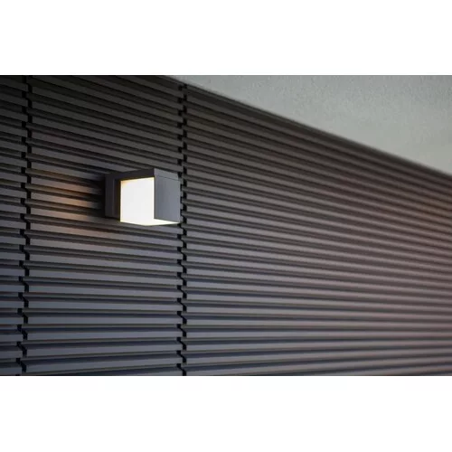 LED lámpatest , oldalfali , 12W , meleg fehér , szürke , kültéri , IP54 , LUTEC , CUBA