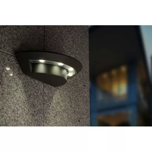 corp de iluminat LED , lateral de perete , 7W , natural alb , gri , exterior , IP54 , LUTEC , GHOST