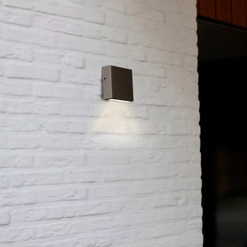 LED lámpatest , oldalfali , 1 irányú , 9W , természetes fehér , acél , kültéri , IP54 , LUTEC , GEMINI XF