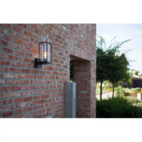 LED lámpatest , oldalfali , E27 foglalat , matt fekete , kültéri , IP44 , LUTEC , FLAIR