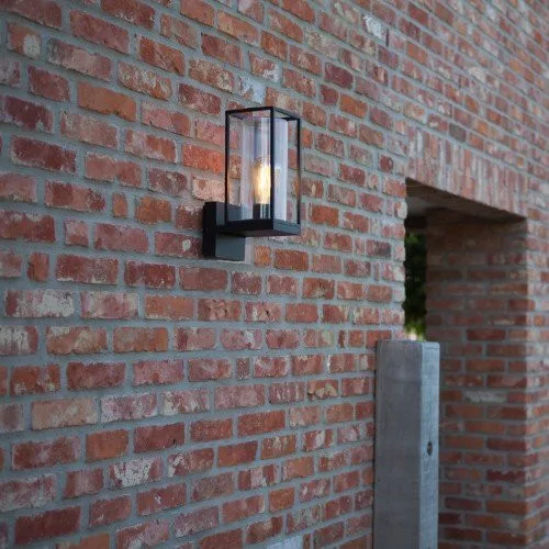 LED lámpatest , oldalfali , E27 foglalat , matt fekete , kültéri , IP44 , LUTEC , FLAIR