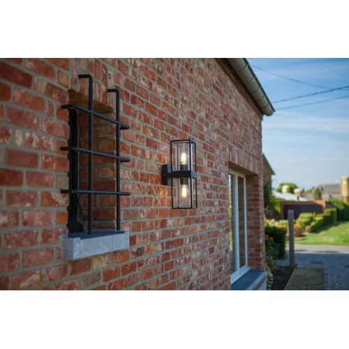 LED lámpatest , oldalfali , 2 irányú , 2 x E27 foglalat , matt fekete , kültéri , IP44 , LUTEC , FLAIR