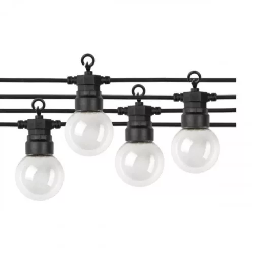 Led ghirlandă luminoasă , de exterior , E27 , 20 buc. x 0.5W , 13 m , alb cald , negru , IP65