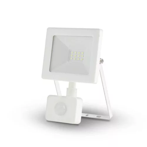 Asalite LED proiector alb Slim 10W 4500K (900 lumen) + senzor de mișcare