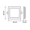 LED panel , 3W , süllyesztett , négyzet , természetes fehér , Optonica